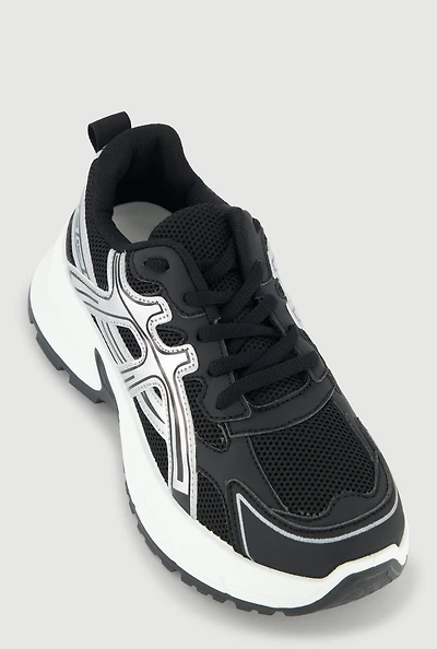 Lace Up Chunky Athletic Sneakers