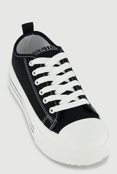 Lace Up Low Top Platform Sneakers