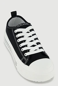Lace Up Low Top Platform Sneakers