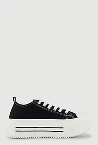 Lace Up Low Top Platform Sneakers