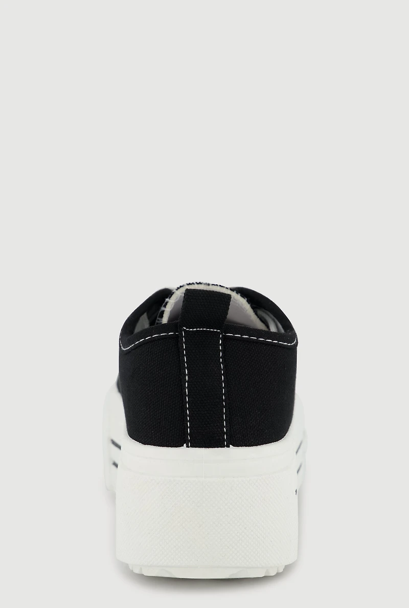 Lace Up Low Top Platform Sneakers