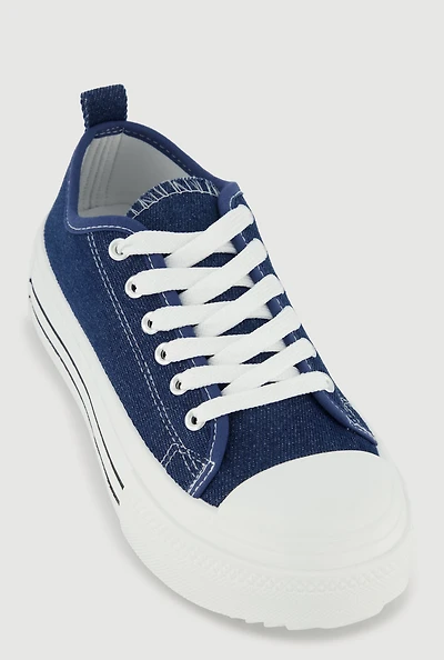 Lace Up Low Top Platform Sneakers