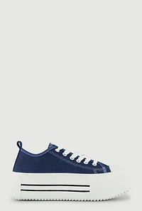 Lace Up Low Top Platform Sneakers
