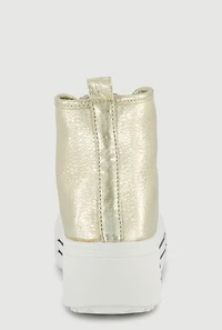 Tulle Lace Up Charm Platform High Top Sneakers