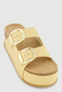 Double Band Platform Footbed Sandals