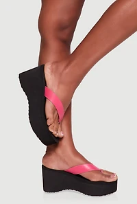 Platform Wedge Thong Sandals