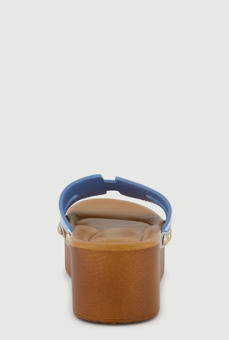 H Band Metallic Detail Platform Sandals