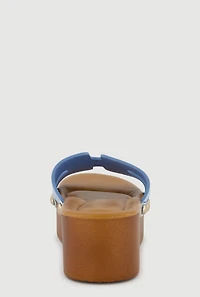 H Band Metallic Detail Platform Sandals