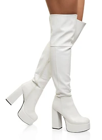 Platform Side Zip Over the Knee Boots