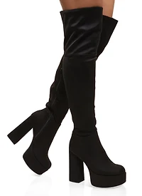 Platform Side Zip Over the Knee Boots