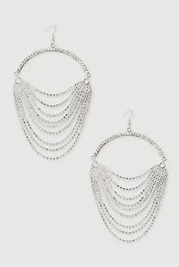 Layered Rhinestone Drop Earrings