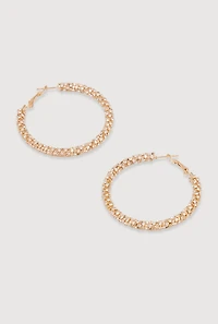 Rhinestone Encrusted Hoop Earrings