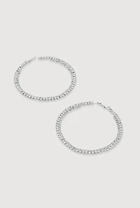 Double Rhinestone Hoop Earrings