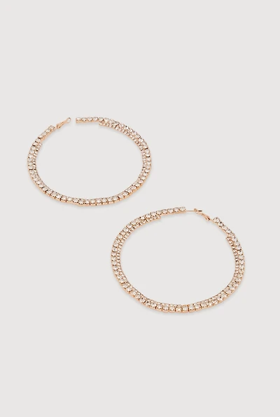 Double Rhinestone Hoop Earrings