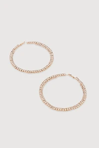 Double Rhinestone Hoop Earrings