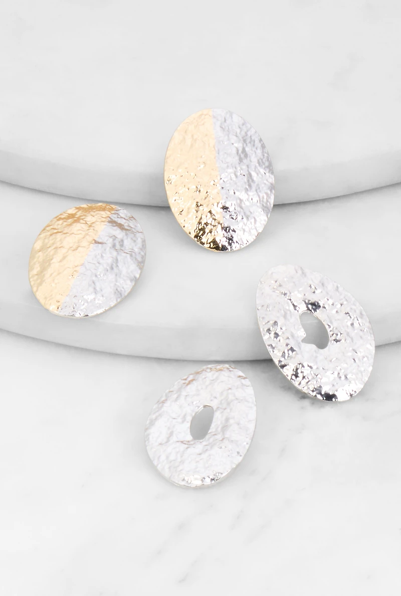Textured Hammered Detail Earrings