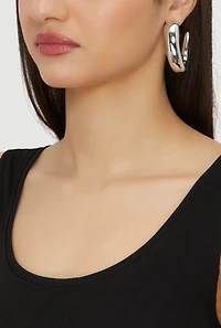 Metallic Sculptural Hook Earrings