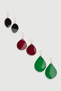 Assorted Teardrop Earrings Set of 3
