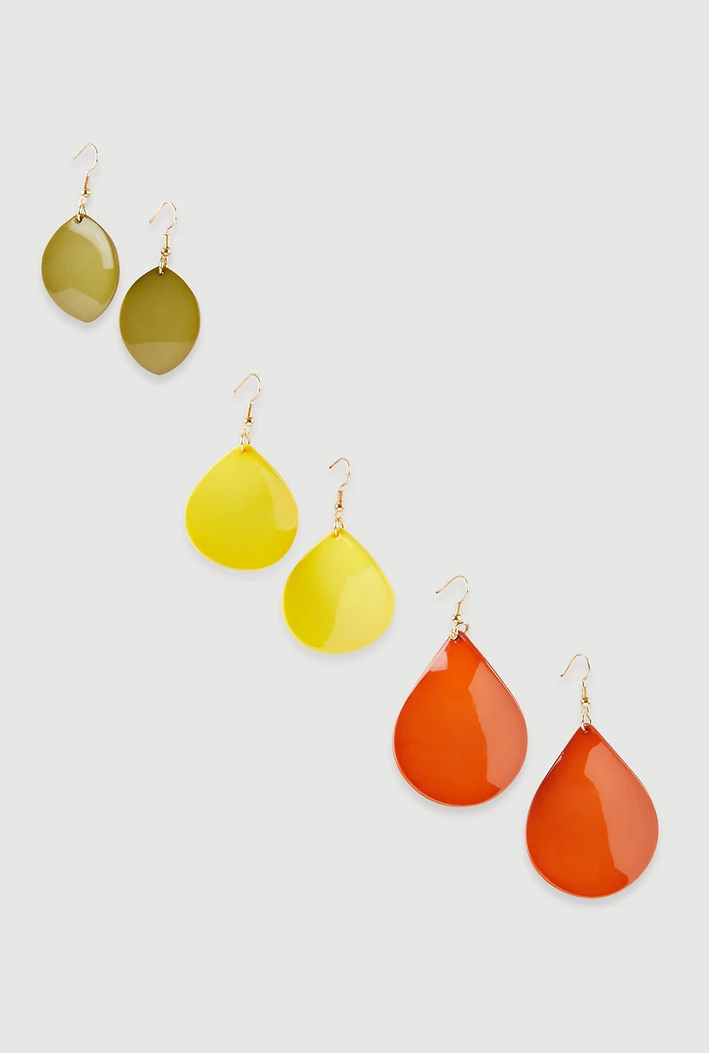 Assorted Teardrop Earrings Set of 3