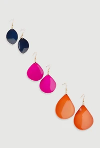 Assorted Teardrop Earrings Set of 3