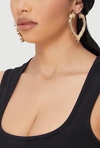 Assorted Bamboo Hoop Earrings Trio