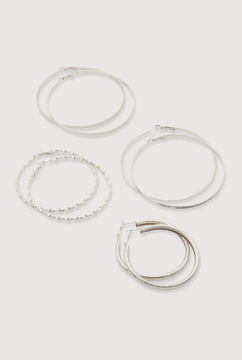 Assorted Hoop Earrings Set of