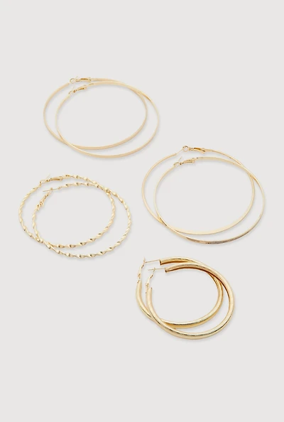 Assorted Hoop Earrings Set of 4