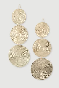 Trendy Metallic Disc Drop Earrings