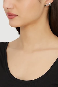 Assorted Hoop and Bow Stud Earrings Set of 9