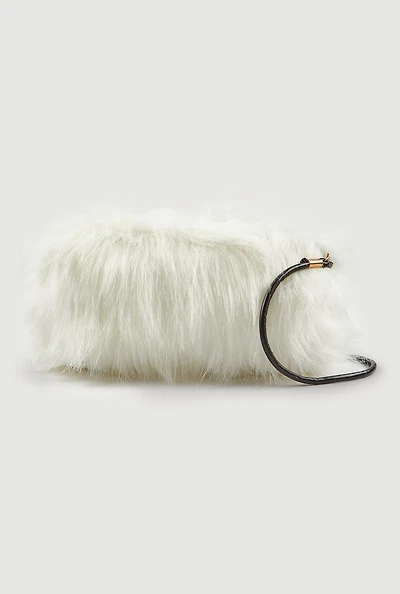 Faux Fur Convertible Muffler Clutch Bag