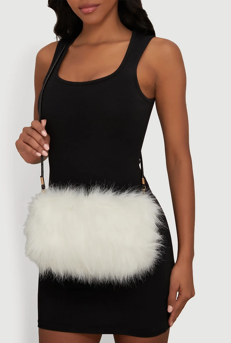 Faux Fur Convertible Muffler Clutch Bag