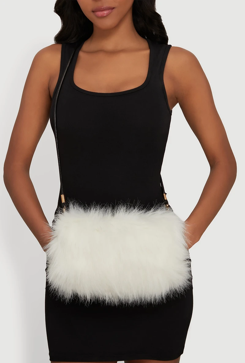 Faux Fur Convertible Muffler Clutch Bag