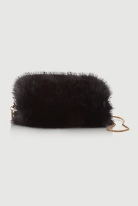 Faux Fur Hand Muff Chain Crossbody Bag