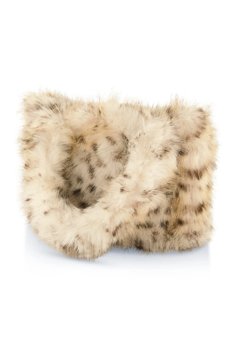 Animal Print Faux Fur Mini Tote Bag