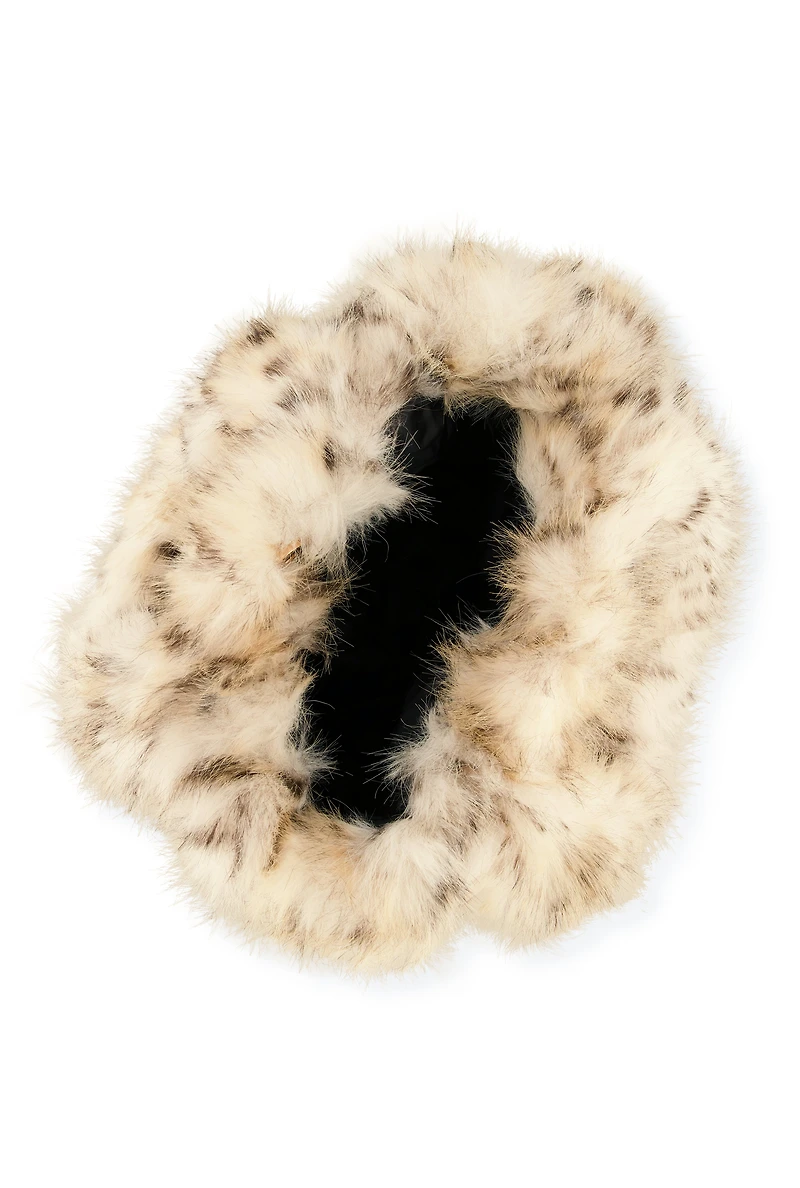 Womens Animal Print Faux Fur Mini Tote Bag, Multi