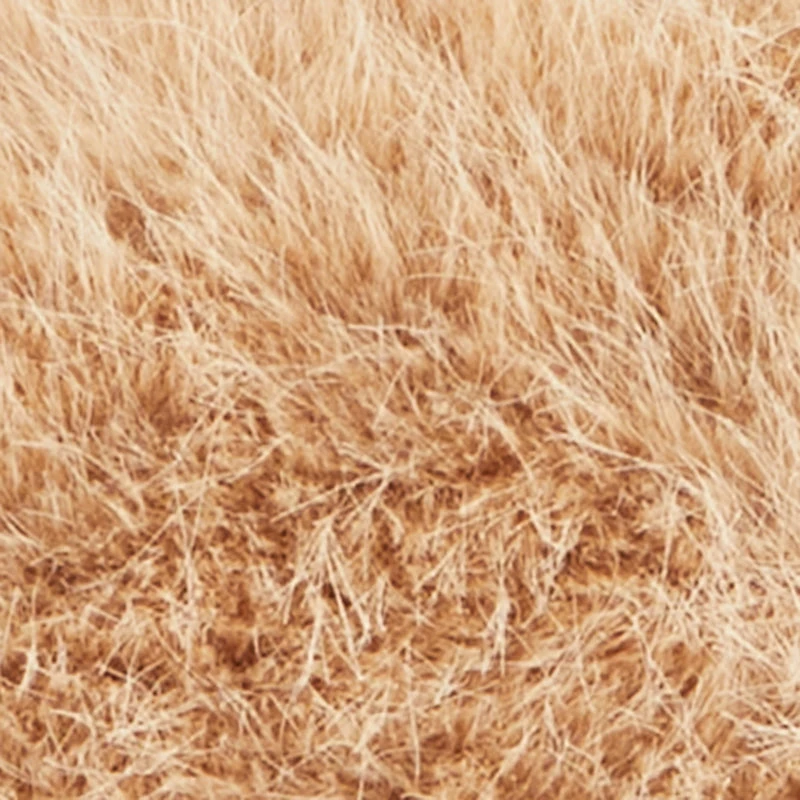 Faux Pearl Rhinestone Handle Convertible Faux Fur Crossbody Bag