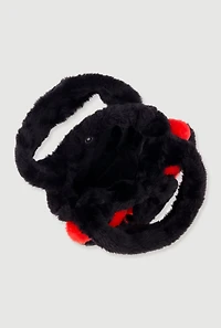 3D Color Block Hearts Faux Fur Hand Bag