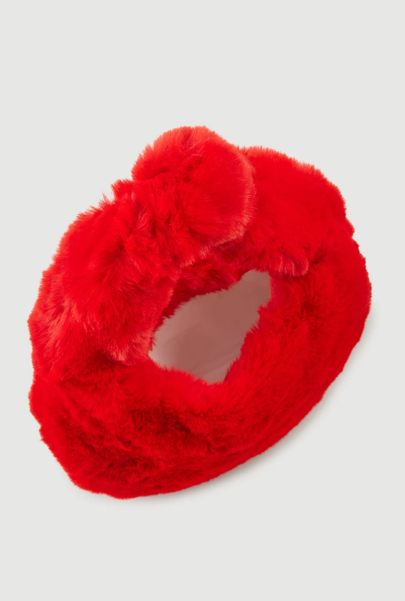 Faux Fur Knot Handle Handbag