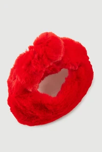 Faux Fur Knot Handle Handbag