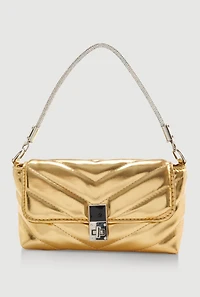 Chevron Quilted Convertible Handbag