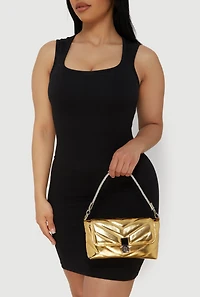 Chevron Quilted Convertible Handbag