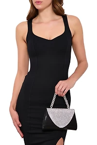Rhinestone Flap Chain Strap Handbag