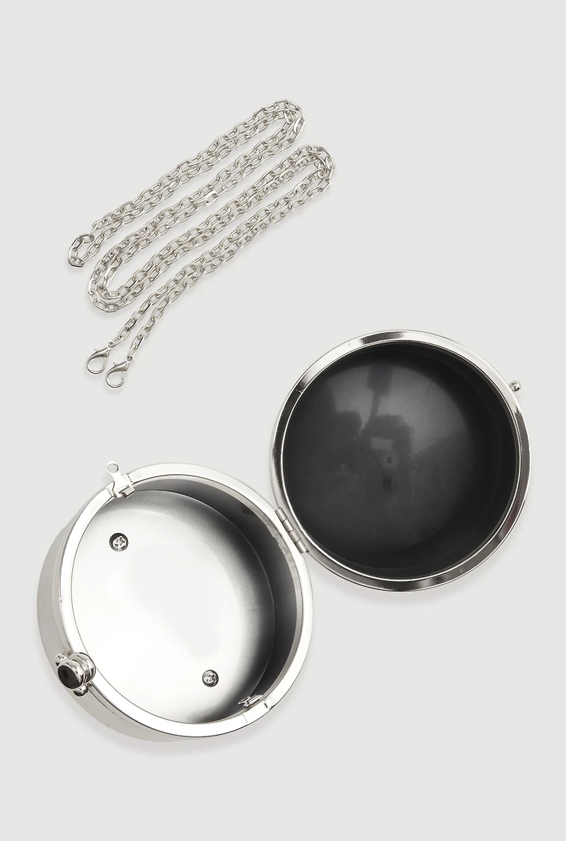 Metallic Cylinder Convertible Crossbody Bag