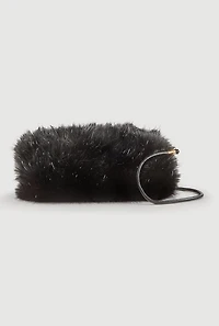 Lurex Faux Fur Convertible Muffler Clutch Bag