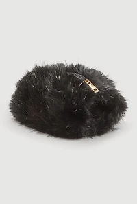 Lurex Faux Fur Convertible Muffler Clutch Bag