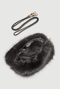 Lurex Faux Fur Convertible Muffler Clutch Bag