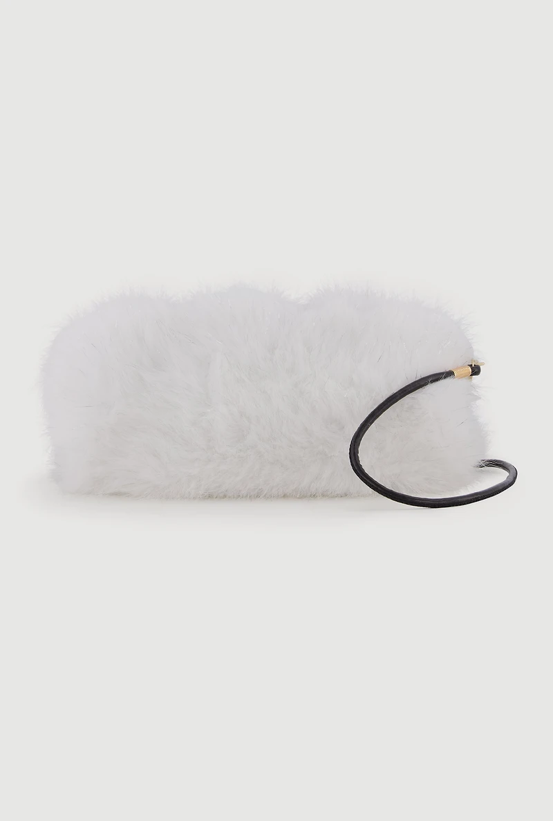 Lurex Faux Fur Convertible Muffler Clutch Bag