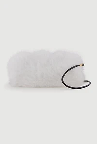 Lurex Faux Fur Convertible Muffler Clutch Bag