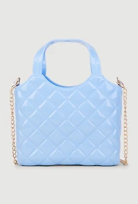Womens Jelly Quilted Convertible Handbag, Blue