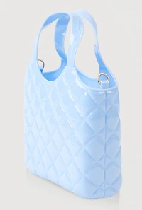 Womens Jelly Quilted Convertible Handbag, Blue